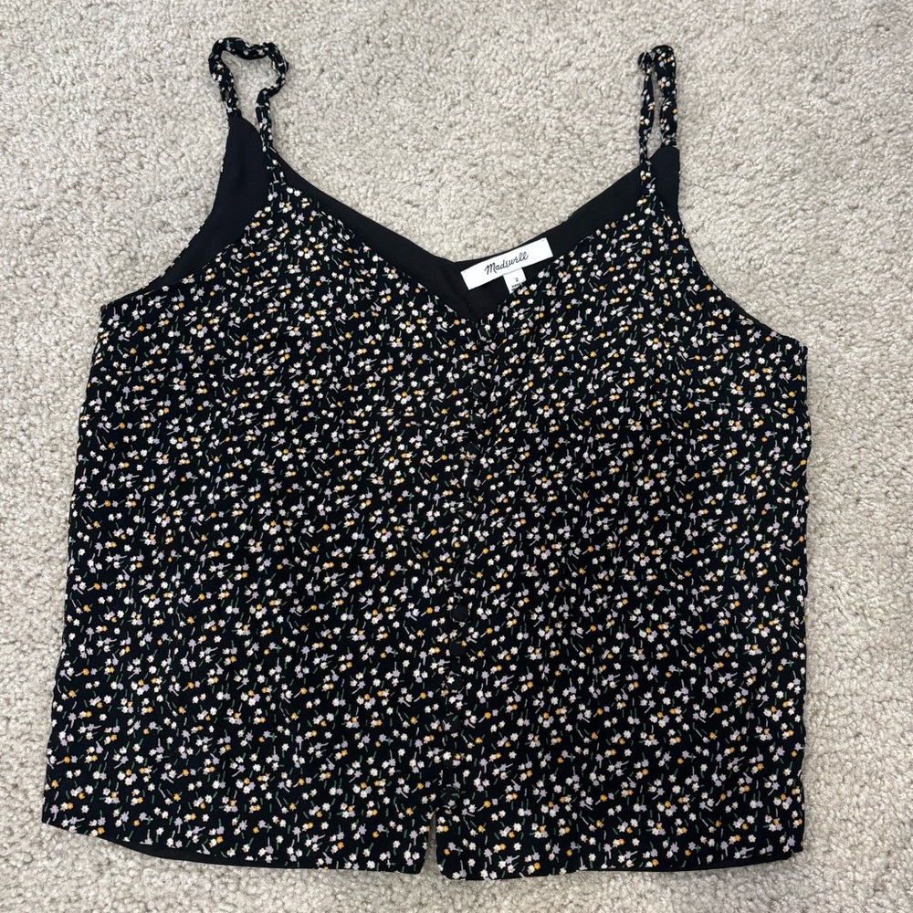 Madewell Black Floral Camisole